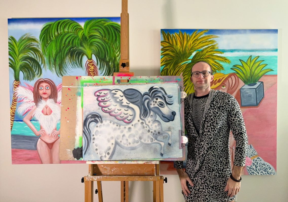 Christopher Alfonsso is a contemporary artist known for his multi-disciplinary paintings that blend elements of multiple styles of classical and modern art, such as impressionism, pop art, and street art. Since childhood, Christopher has been consistently immersed in robust Latin, Asian, European, Caribbean and African creative influences which are all strongly represented in his artworks. Christopher has also gathered artistic influence via a broad variety of multicultural sources, such as traveling to many of the world’s most iconic art institutions, extensively studying modern and ancient art history, classical and modern painting techniques, runway fashion, pop art, beaux-arts architecture, antiquity, art of the baroque period, fauvism, art deco, and various other styles of avant-garde art and design. Christopher’s artistic studies are themselves a raw material element of his artworks. Christopher’s artworks seek to achieve a unified theory of art by seamlessly combining figurative and abstract elements in the same space, while demonstrating a “joie de vivre” style with a technicolor-like effect. This approach eases visual tension resulting from interplay and mutual relations between various elements, such as realism and decoration. His pieces often blend abstract and surreal elements, creating an atmosphere that invites viewers to explore and interpret the work on a deeper level. The use of color, texture, and form in his compositions often evokes emotion and thoughtfulness. Alfonsso’s art can be seen as a reflection of both personal and universal experiences, allowing for a variety of interpretations of what is a unique and compelling style. His work often features vibrant colors and reimagined photographic subjects.
